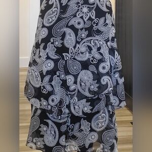 Elegant Black and White Paisley Skirt